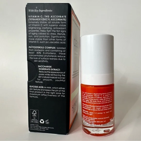 Sunday Riley C.E.O. 15% Vitamin C Brightening Serum 0.5 fl oz / 15 ml New in Box - Picture 6 of 10